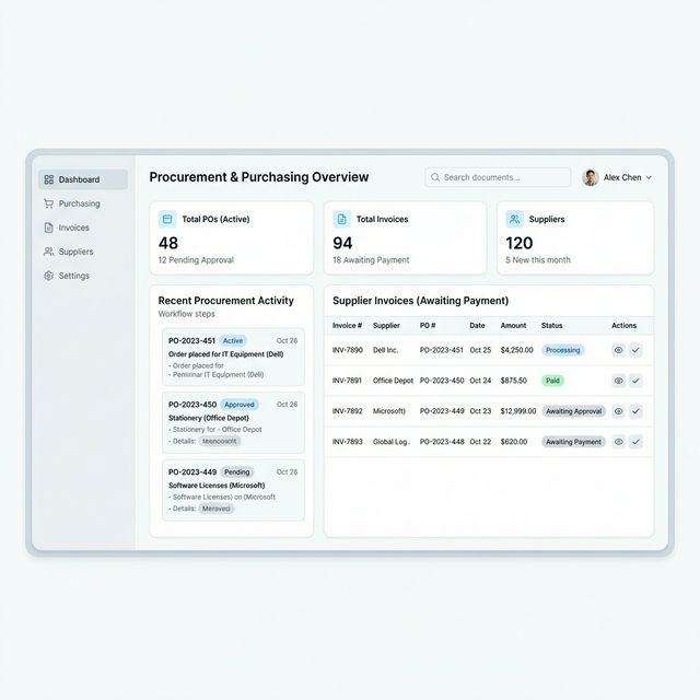 Purchasing Module Preview